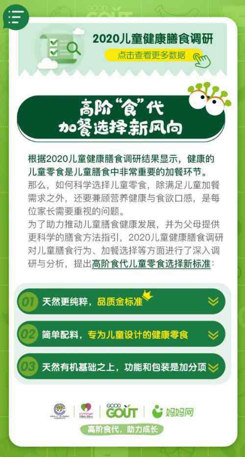 兒童健康食品 GOOD GOUT發(fā)布《2020中國(guó)兒童健康膳食藍(lán)皮書(shū)》 揭秘高階食代新標(biāo)準(zhǔn)