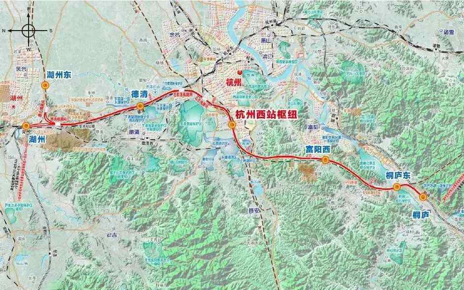 寧杭高鐵線路圖 線路圖來了！湖杭鐵路開建，未來與杭黃高鐵相連