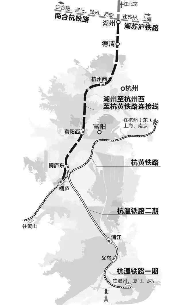 寧杭高鐵線路圖 線路圖來了！湖杭鐵路開建，未來與杭黃高鐵相連