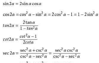 三角函數(shù)半角公式 二倍角公式及半角公式有哪些