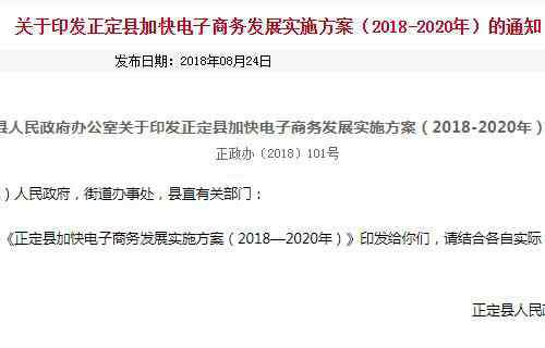 電子商務(wù)實施方案 正定縣加快電子商務(wù)發(fā)展實施方案（2018-2020年）的通知
