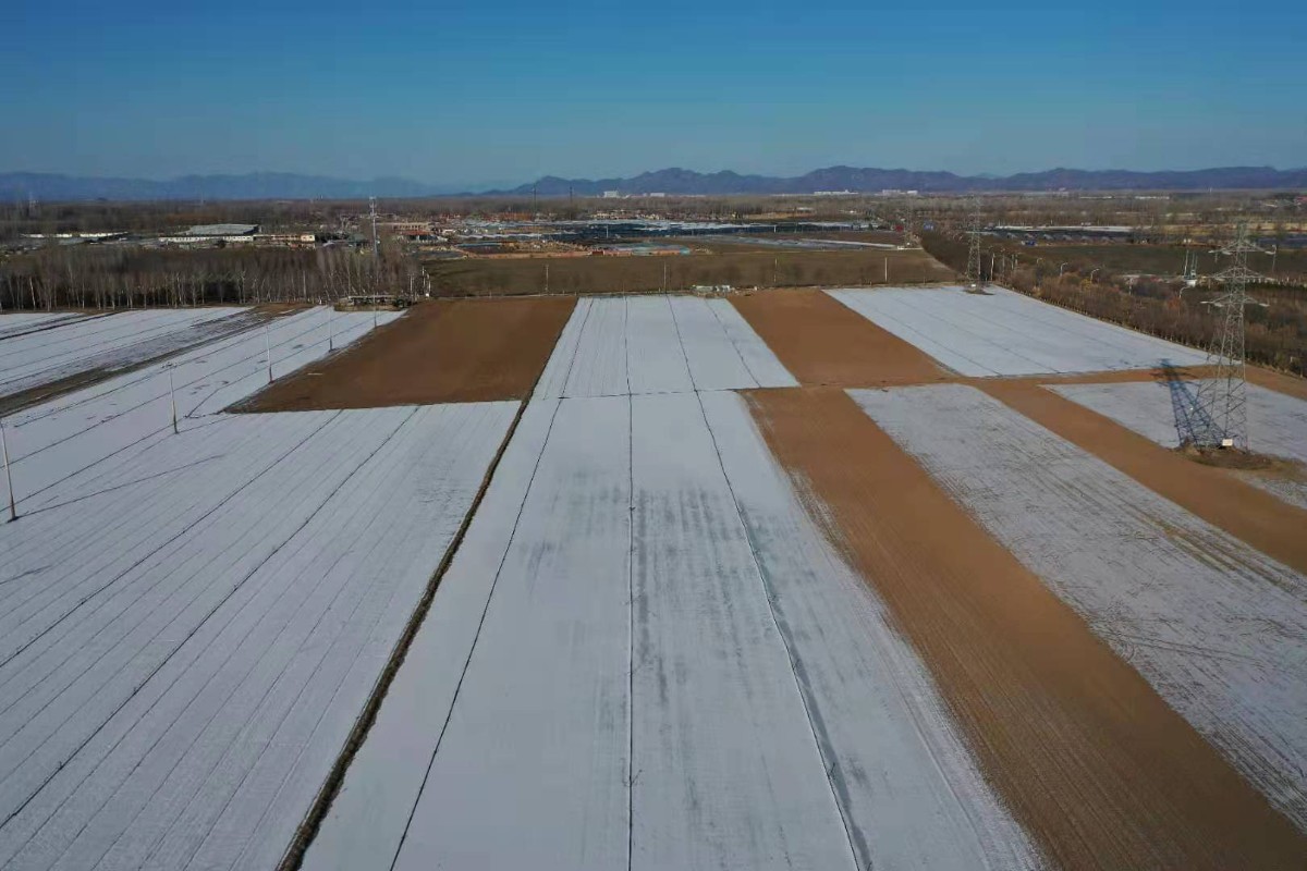 京郊 田野被皚皚白雪覆蓋……