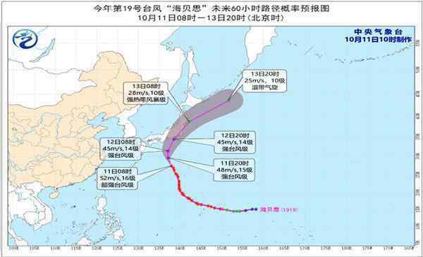 臺風(fēng)海貝思 最新臺風(fēng)海貝思路徑概率圖2019