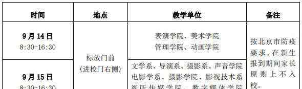 北京電影學院開學 2020年北京電影學院新生開學時間