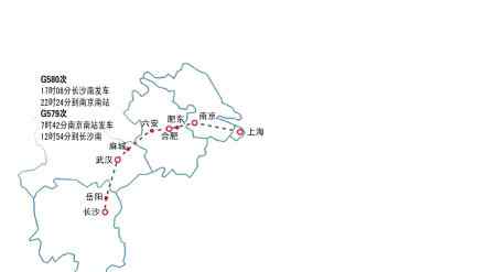 長(zhǎng)沙到南京 7月起長(zhǎng)沙可坐高鐵去南京 5小時(shí)16分即可抵達(dá)