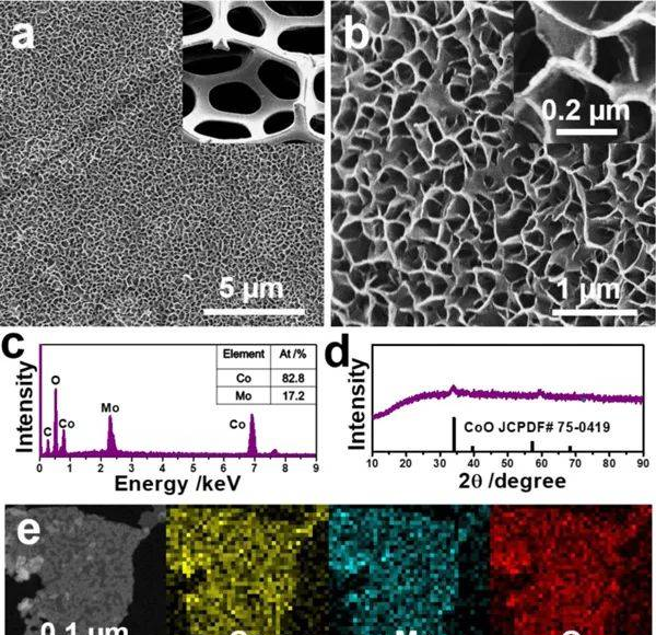 蘇州大學(xué)黃小青Nano Energy：鈷鉬納米片陣列作為高效且穩(wěn)定的電極催化劑，用于整體水分解