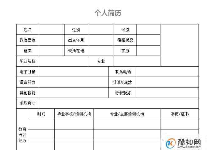 一份簡單的個人簡歷 一分鐘簡單個人簡歷模板