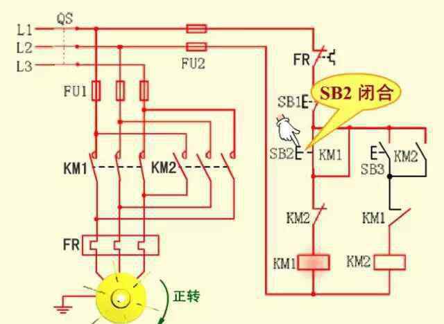 電動機正反轉(zhuǎn)接線圖 低壓電工實操考試題：K2-2三相交流異步電動機正反轉(zhuǎn)接線與調(diào)試詳解