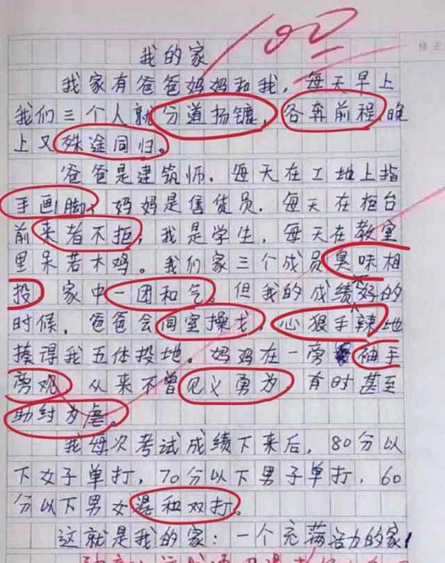 小學生優(yōu)秀作文范文 小學生“滿分作文”火了，讓老師哭笑不得，網(wǎng)友：太有才了