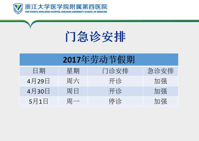 五一醫(yī)院放假嗎 2017年五一節(jié)浙江各大醫(yī)院門診放假安排公布