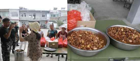 阿姨殺鴨子給抗洪戰(zhàn)士燉肉 戰(zhàn)士心里暖暖的