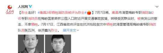 南昌2名犧牲消防員被評為烈士 英雄一路走好