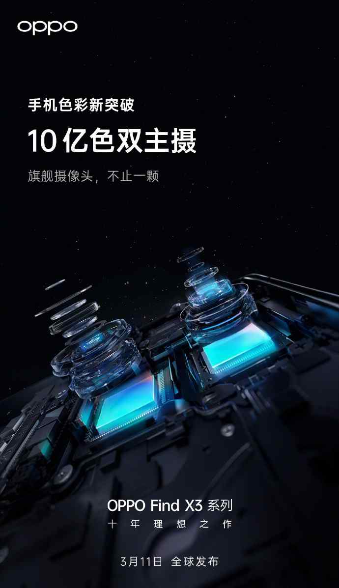 10億色雙主攝 OPPO Find X3系列堪稱“色彩大師”