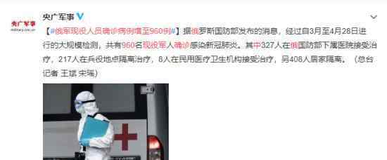 俄軍現(xiàn)役人員中確診病例增至960例 目前情況如何