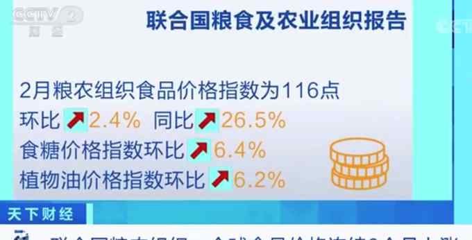 全球食品價格連續(xù)9個月上漲 聯(lián)合國糧農(nóng)組織公布一組數(shù)字