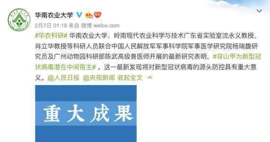 穿山甲為中間宿主 這意味著什么有什么意義