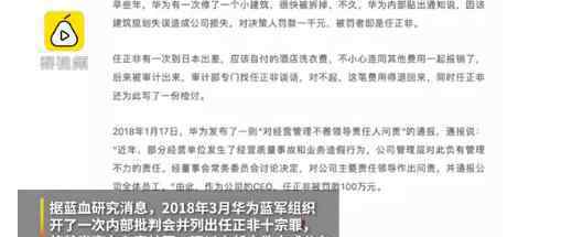 華為內部批判任正非十宗罪 華為為什么批判