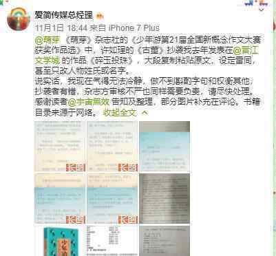 新概念作文抄襲 抄襲誰的具體情況是什么