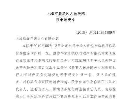 王思聰被限制高消費 限制消費令是什么意思?為什么被限制