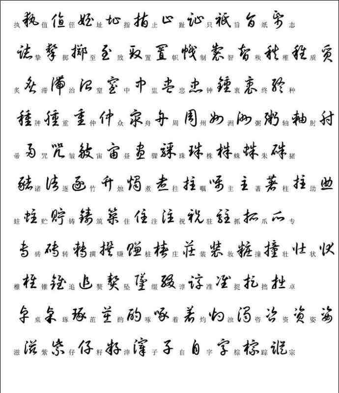 3500常用字 習字參考——3500個常用漢字草書寫法示例