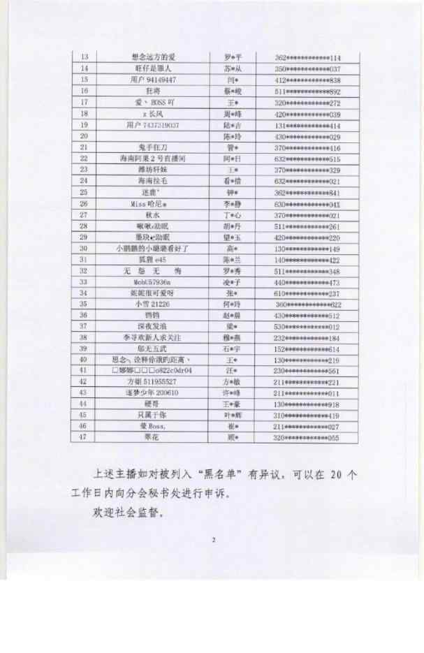 47名主播被列入黑名單封禁5年 登上網(wǎng)絡(luò)熱搜了！