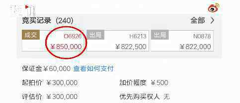 尾號888888手機號85萬元拍出 經過240次競價