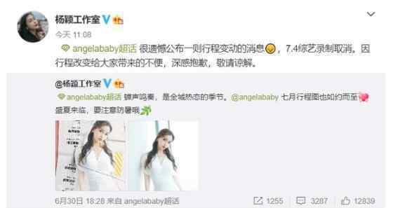 Angelababy：說(shuō)實(shí)話有點(diǎn)失望 疑因小海綿取消創(chuàng)造營(yíng)總決賽被粉絲罵