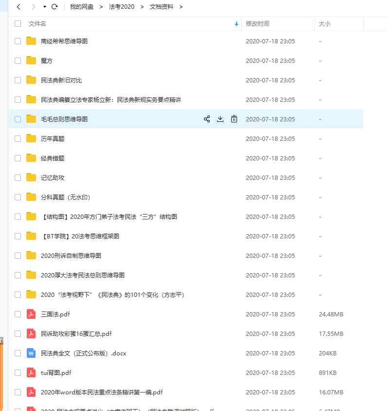 法律電子書下載 2020年司法考試PDF電子版下載