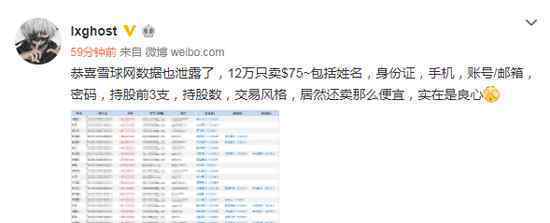 雪球數(shù)據(jù)疑被泄露 到底是什么狀況？