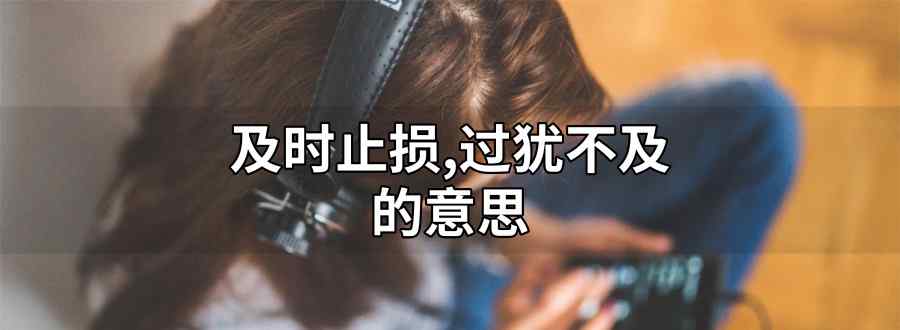 及時(shí)止損 過猶不及的意思