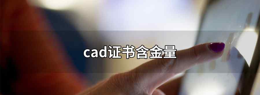 cad證書含金量