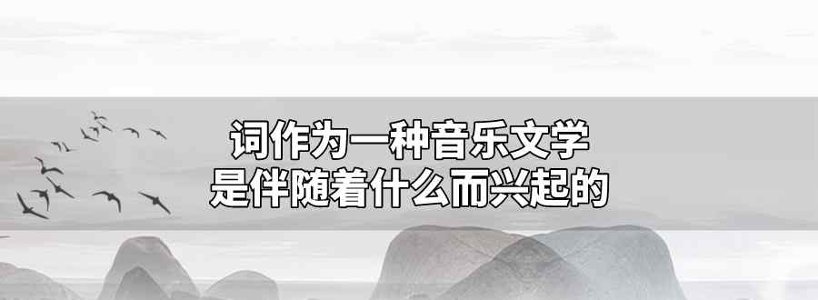 詞作為一種音樂文學是伴隨著什么而興起的