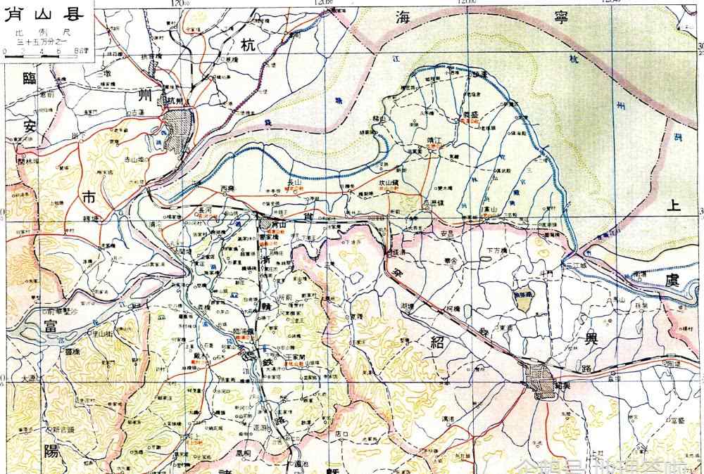 肖山 杭州市老地圖系列之肖山縣