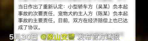 轎車撞死未栓繩狗改為次責(zé) 事情經(jīng)過是怎樣的