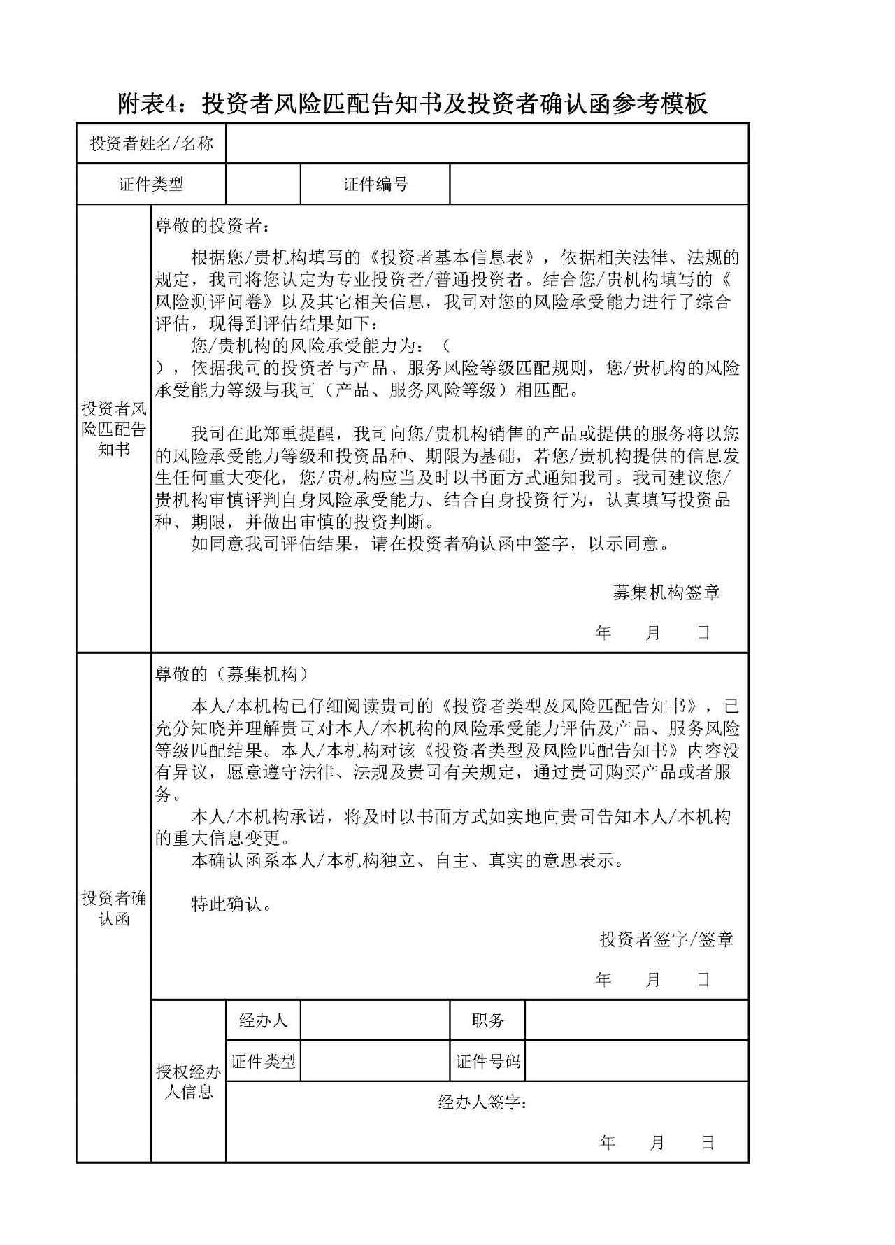 確認(rèn)函模板 投資者類型及風(fēng)險匹配告知書及投資者確認(rèn)函參考模板（附4）