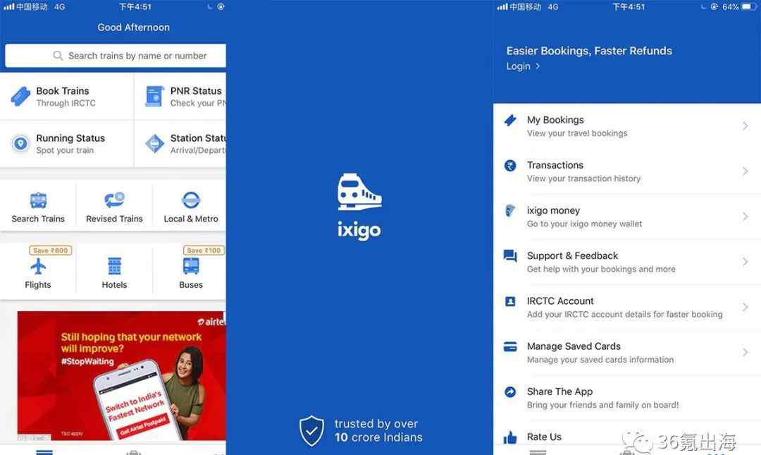 去哪兒火車票預訂 印度版去哪兒網(wǎng)ixigo 用旅行內(nèi)容和火車票預訂服務占領(lǐng)用戶心智