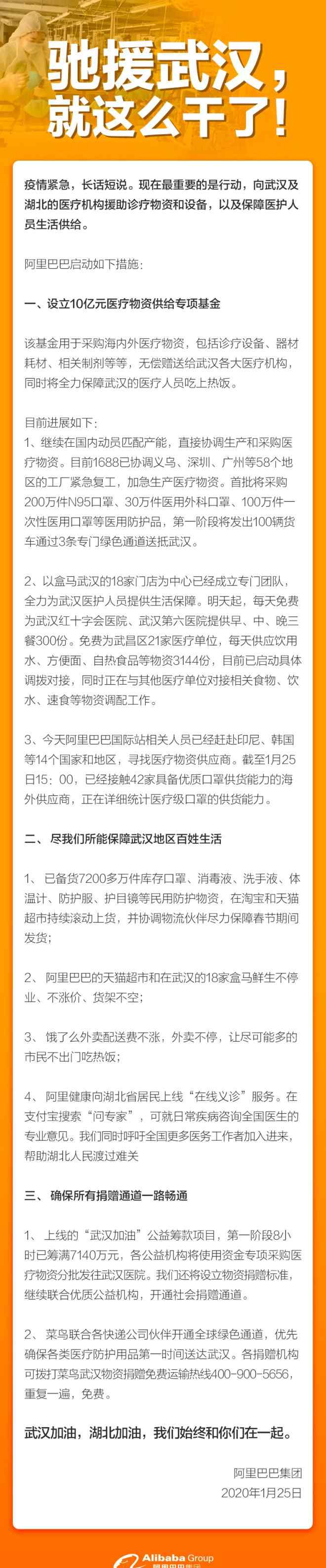 援馳 阿里巴巴：馳援武漢，就這么干了！