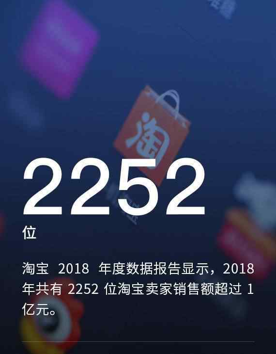 淘寶銷售額 淘寶發(fā)布數(shù)據報告：2018 年共 2252 位賣家銷售額破億元