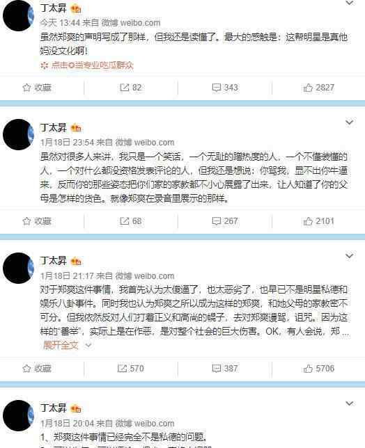 丁太昇談鄭爽事件：很惡劣 具體什么情況