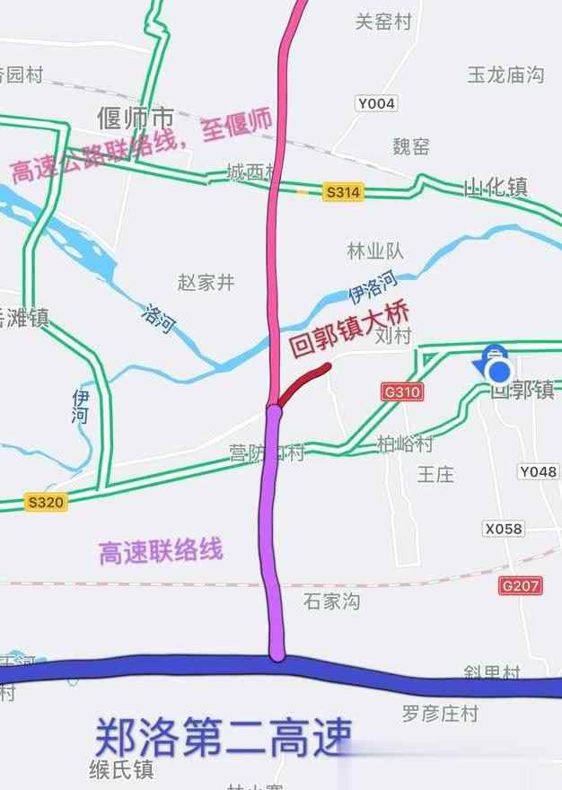 回郭鎮(zhèn)地圖 310國道鞏義回郭鎮(zhèn)大橋7月1日通車，回郭鎮(zhèn)高速公路入口的規(guī)劃