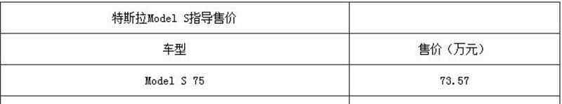 s75 特斯拉ModelS75/75D上市售價73.57萬元起