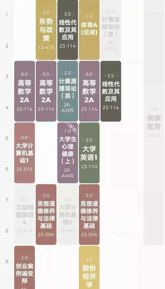 中學(xué)課程表 中學(xué)、大學(xué)課表大集結(jié)，太令人羨慕了，看完我笑了