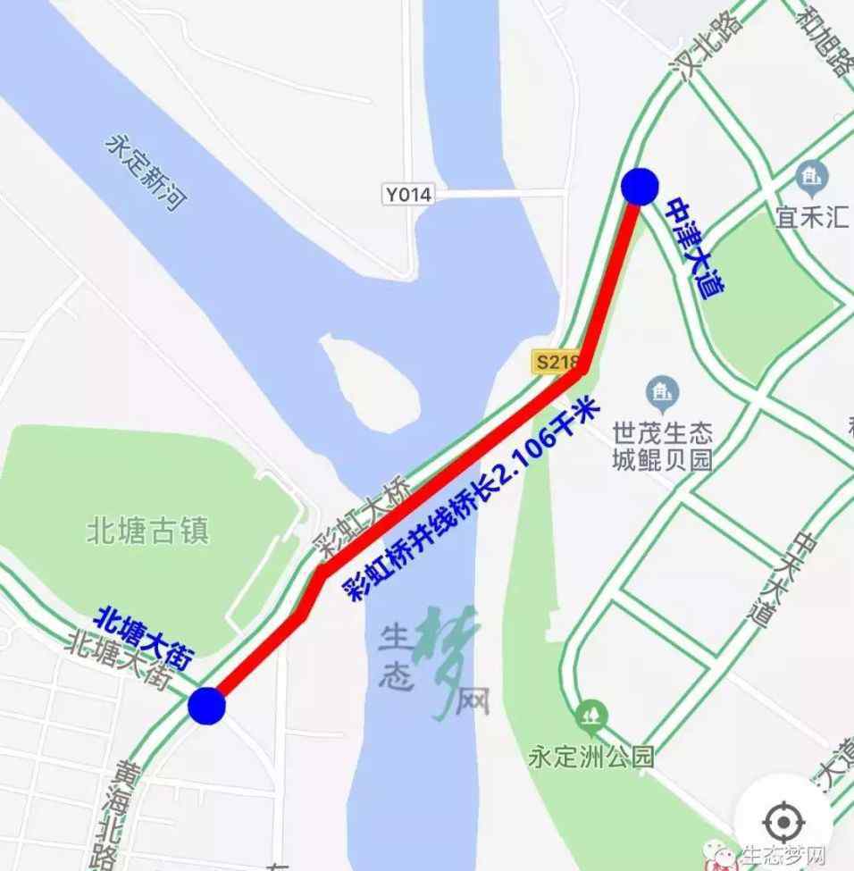 天津彩虹橋 濱海新區(qū)彩虹橋旁將新建一座并線橋！