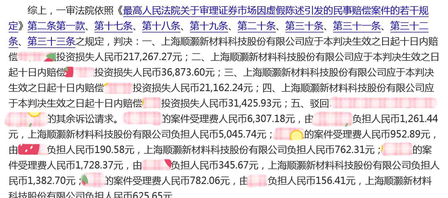 2565 上海綠新/順灝股份（002565）索賠之一二審勝訴?。▋?nèi)附勝訴判決）