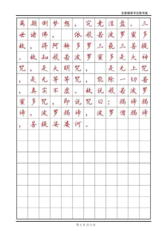 心經(jīng)原文 《心經(jīng)》全文硬筆楷書(shū)作品欣賞