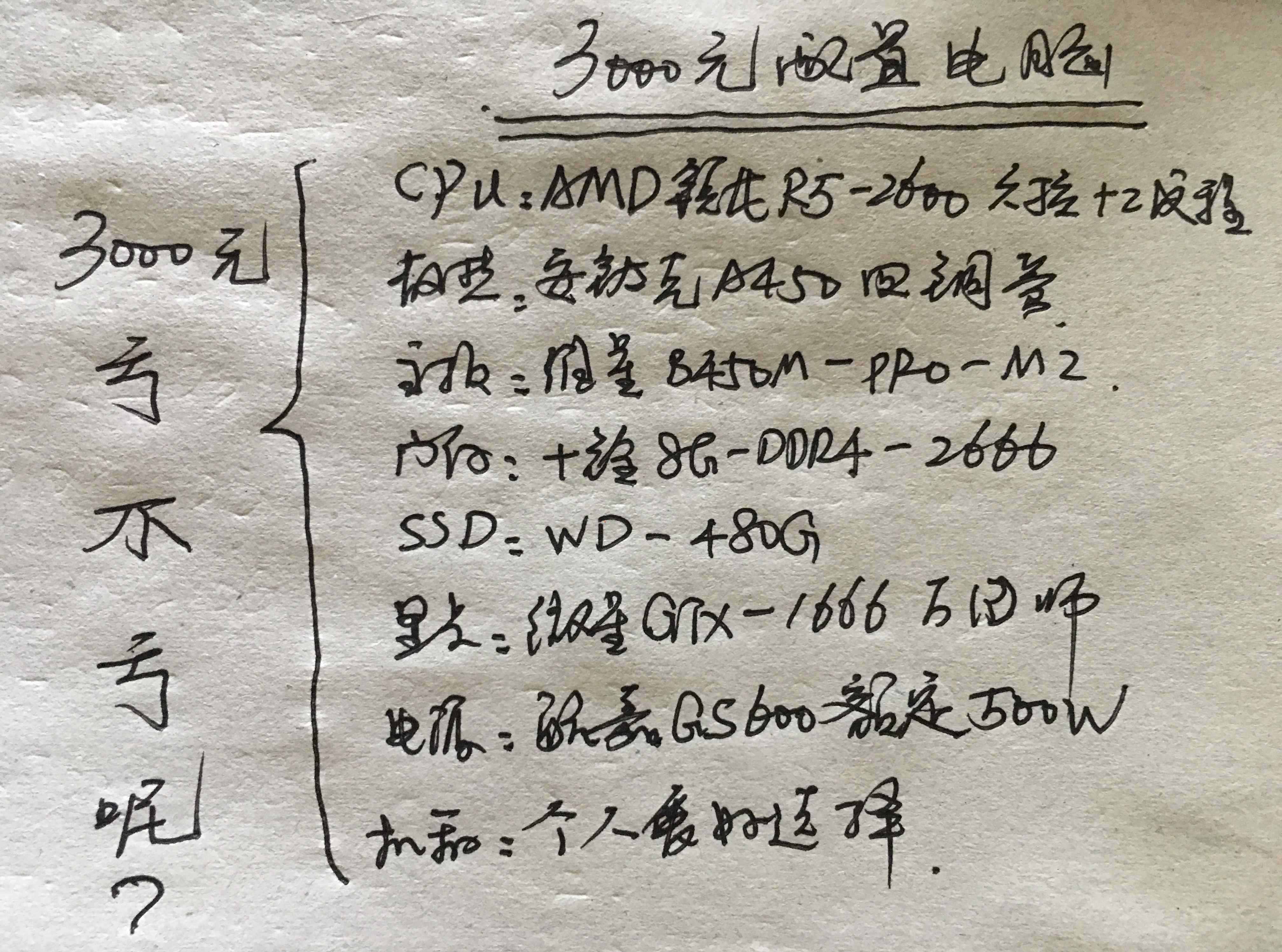 3000元電腦最強組裝 3000元組裝電腦合理配置介紹，這配置3000元虧不虧呢？