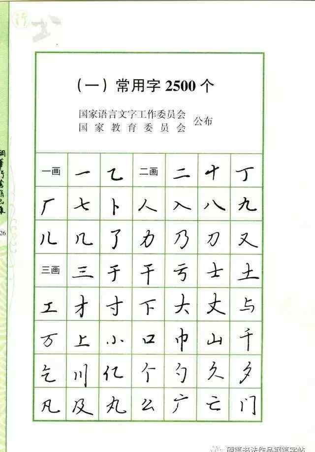 行楷2500字 硬筆行書鋼筆字帖常用字2500字